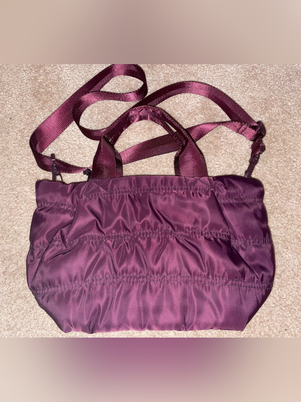 Old Navy Maroon Puffy Crossbody Bag